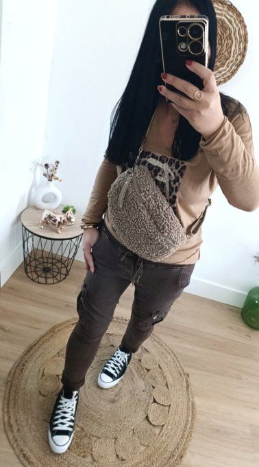 Sac banane teddy effet laine de mouton 3 coloris