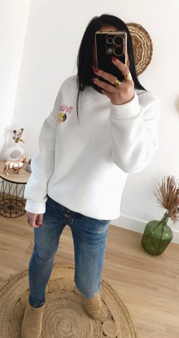 Sweat tendance citron écru , t. Unique jusqu'au 42