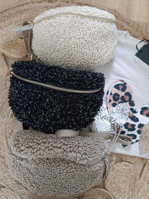 Sac banane teddy effet laine de mouton 3 coloris