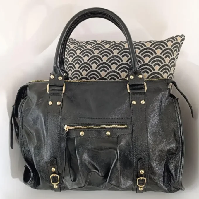 Sac ciaga grand format en noir brillant , noir used, argenté , chrome , bronze ou doré !