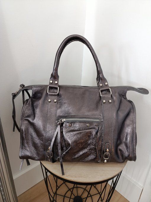 Sac ciaga grand format en noir brillant , noir used, argenté , chrome , bronze ou doré !