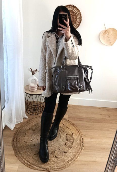 Veste Manteau  effet moumoute écru 