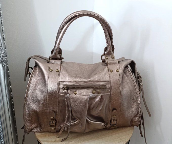 Sac ciaga grand format en noir brillant , noir used, argenté , chrome , bronze ou doré !