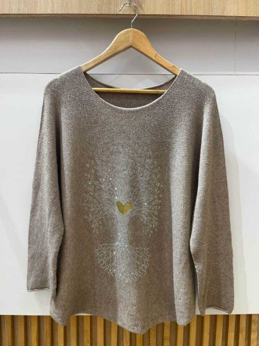 Pull Arbre de vie 3 coloris,  jusqu'au 42