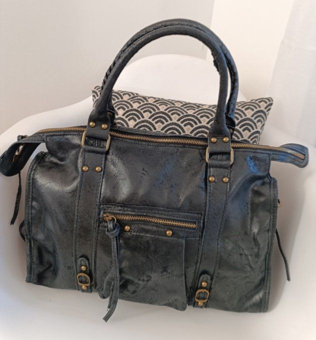 Sac ciaga grand format en noir brillant , noir used, argenté , chrome , bronze ou doré !