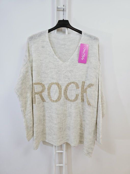 Pull rock oversize rose pastel ou ecru