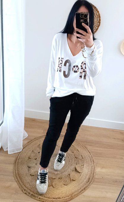 Pull inscription ROCK jusqu'au 44 taille unique 