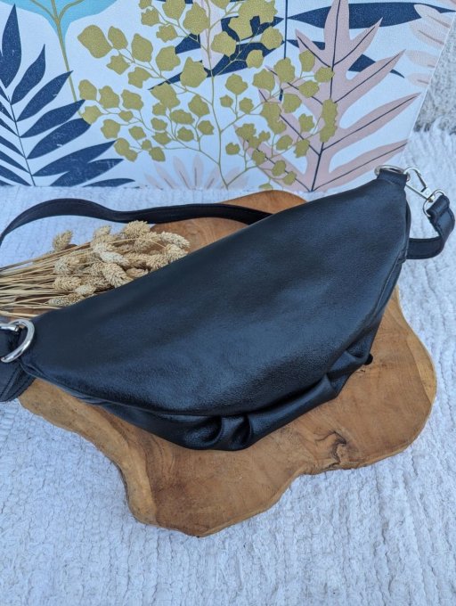 Sac banane en cuir brillant divers coloris  Doré, Bronze, Argenté, Noir, Chocolat , Rose nude 