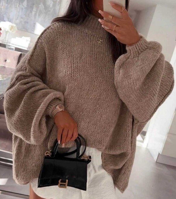 Pull tendance coutures oversize jusqu'au 46 