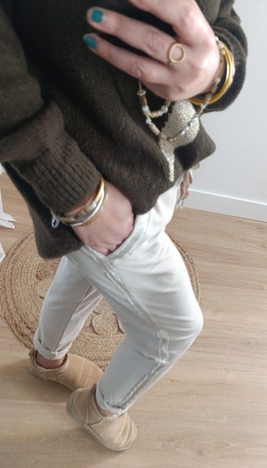 Jog coton avec liseré Bleu ou Beige t. Unique jusqu'au  42
