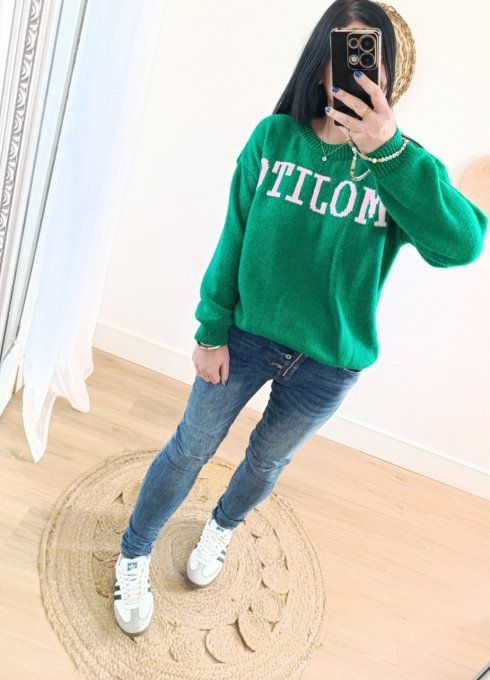Pull inscription Mojito . Taille unique jusqu'au 42 