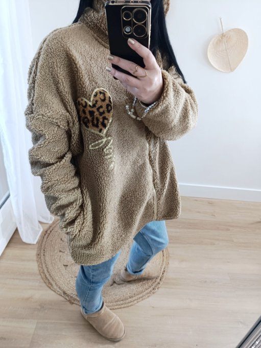 Veste polaire zippée camel Amour jusqu'au 44 