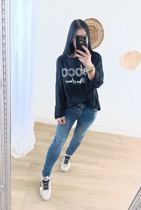 Sweat inscription Coco mon amour Kaki ou noir 