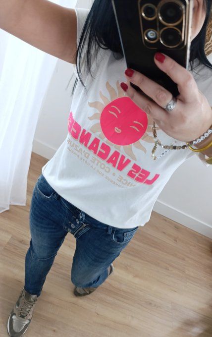 Tee shirt les vacances Nice côte d'azur Gris ou Blanc  T.U jusqu'au 40