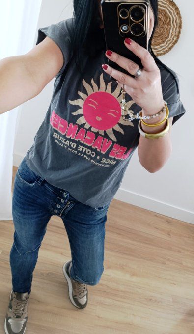 Tee shirt les vacances Nice côte d'azur Gris ou Blanc  T.U jusqu'au 40