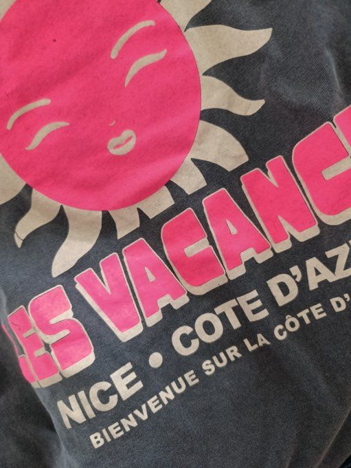 Tee shirt les vacances Nice côte d'azur Gris ou Blanc  T.U jusqu'au 40