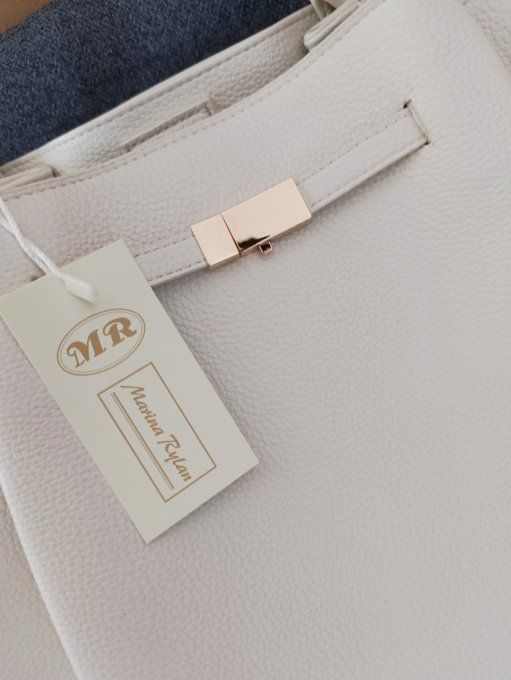 Sac inspi DeMellier en simili cuir  noir ou crème 