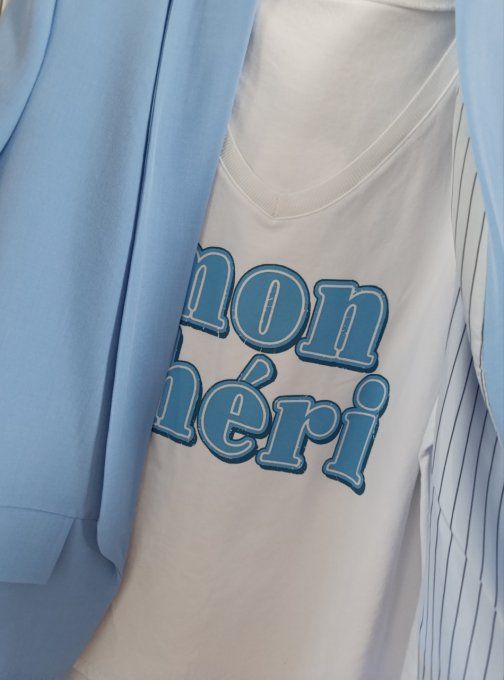 Tee shirt manches longues inscription mon chéri