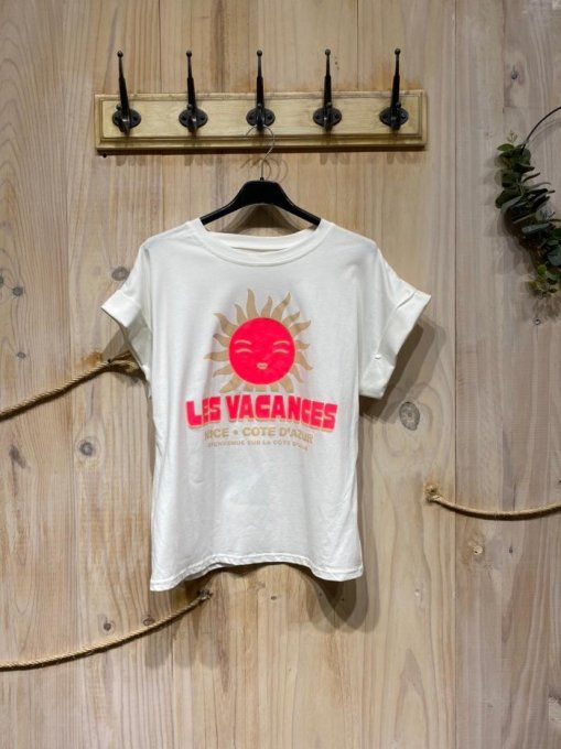 Tee shirt les vacances Nice côte d'azur Gris ou Blanc  T.U jusqu'au 40
