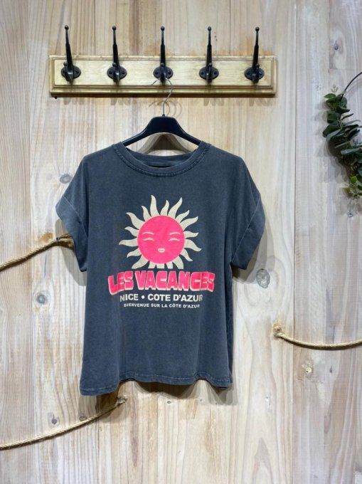 Tee shirt les vacances Nice côte d'azur Gris ou Blanc  T.U jusqu'au 40