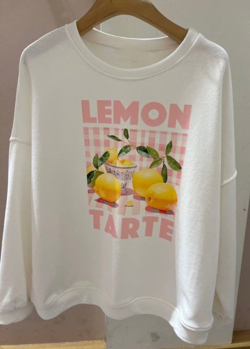 Sweat blanc Lemon tarte jusqu'au 42 44( taille unique)