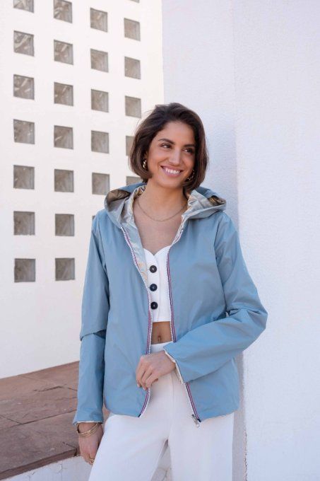 Parka réversible bleu ciel Laura Jo taillée du S au XL