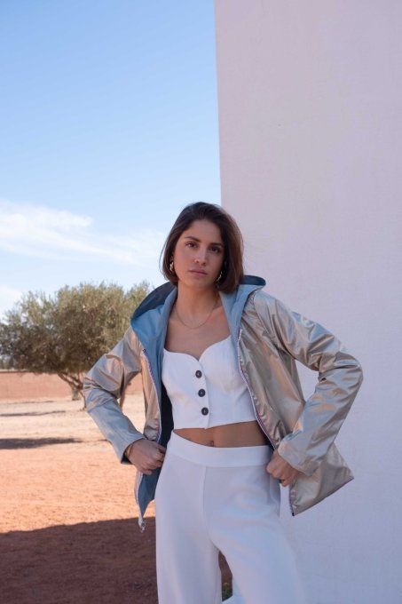 Parka réversible bleu ciel Laura Jo taillée du S au XL
