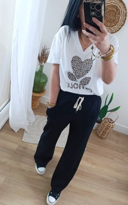 Tee shirt logo Amour léopard S M ou L