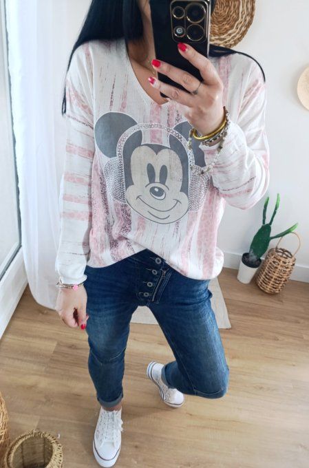 Pull Mickey et ses écouteurs  jusqu'au 42 taille unique