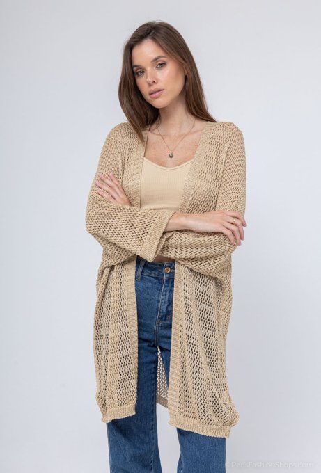 Gilet lurex long taille unique jusqu'au 44 46  
