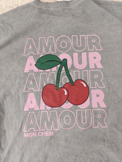 Tee shirt amour Mon Chéri Blanc ou rose - T.U jusqu'au 40