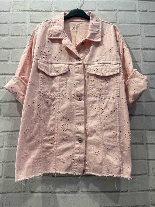 Veste broderie anglaise en coton