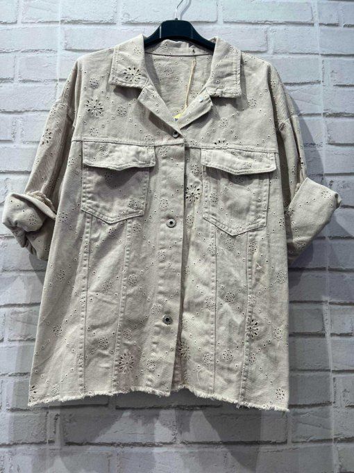 Veste broderie anglaise en coton
