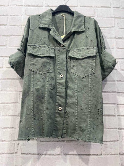 Veste broderie anglaise en coton