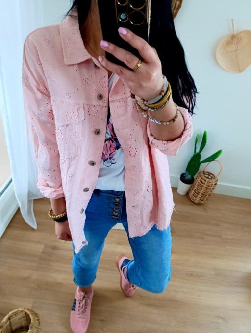 Veste broderie anglaise en coton