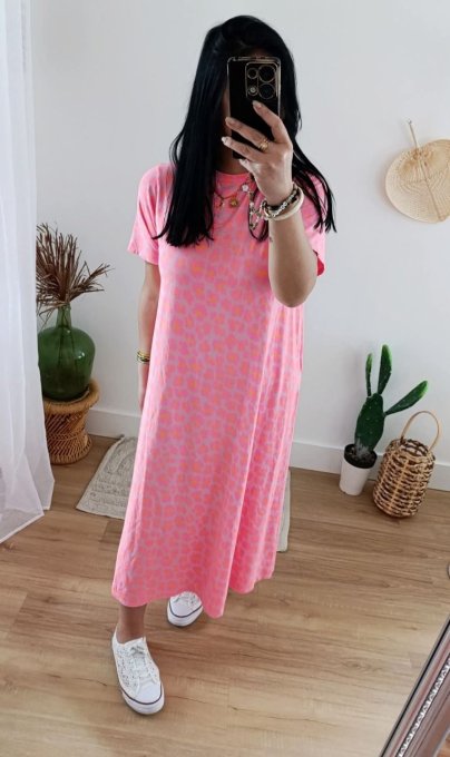 Robe tee shirt longue imprimé animal 3 coloris t.u jusqu'au 42  