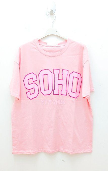 Tee shirt SOHO blanc ou rose t.u jusqu'au 42 