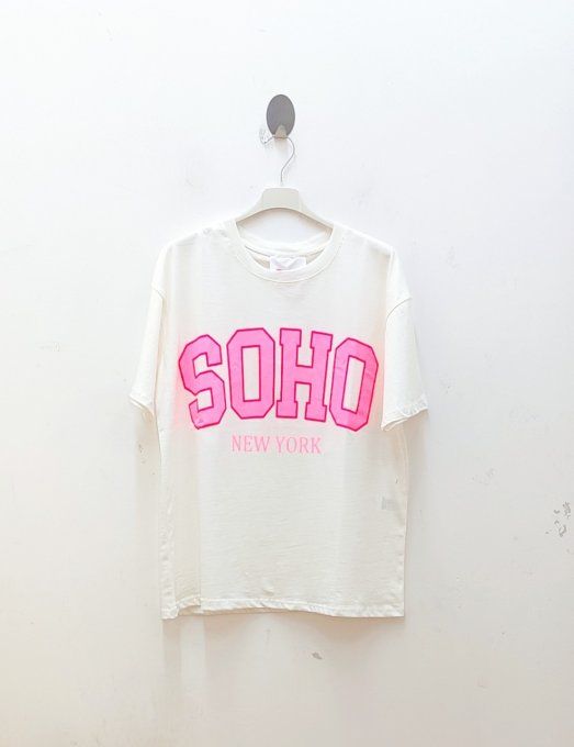 Tee shirt SOHO blanc ou rose t.u jusqu'au 42 