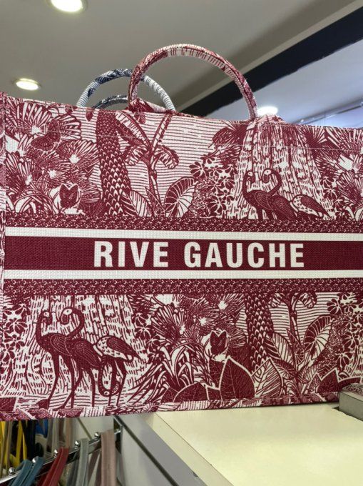 Sac inscription Rive gauche motif toile de Jouy -Divers coloris 