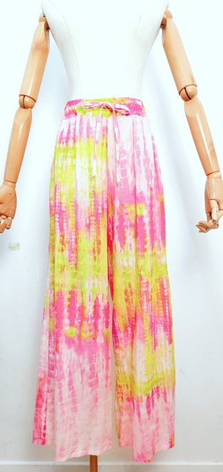 Pantalon en lin coloré t.u jusqu'au 42
