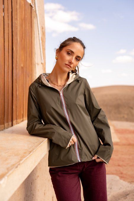 Parka réversible kaki et doré Laura Jo - S au XL 