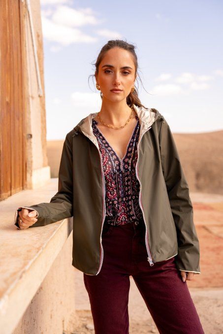 Parka réversible kaki et doré Laura Jo - S au XL 