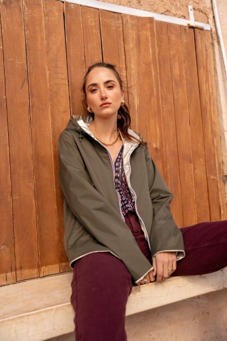 Parka réversible kaki et doré Laura Jo - S au XL  - Réf 20047