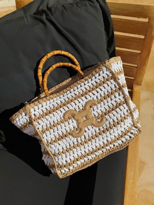 Sac estival dupe Céline blanc ou beige 