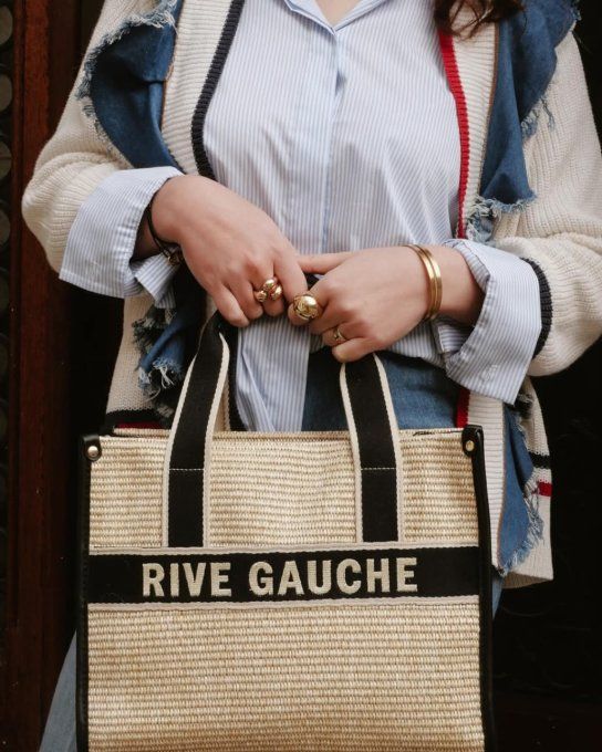 Sac dupe inscription Rive gauche camel ou noir 