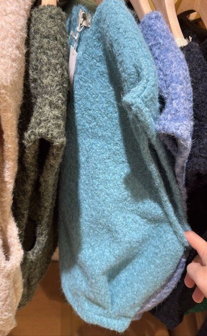 Gilet sans manches effet laine bouillie Turquoise 