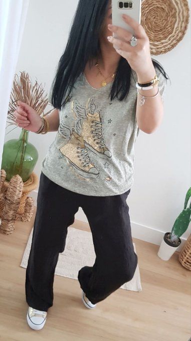 Top en coton baskets kaki ou beige - t.u jusqu'au 46