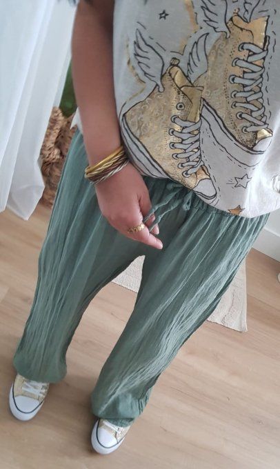 Pantalon uni en coton 3 coloris - T.U jusqu'au 42 44