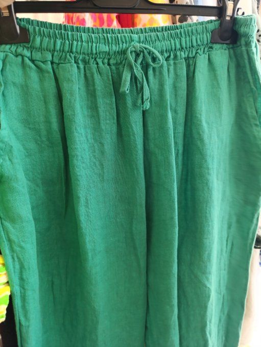 Pantalon avec LIN , poches sur le côté noir ou vert bresil - T.U jusqu'au 42 