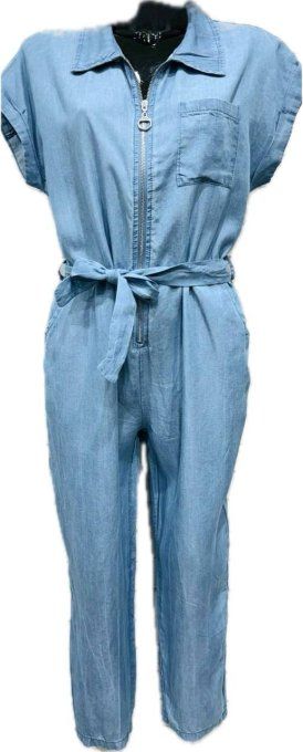 Belle combi pantalon jean en tencel